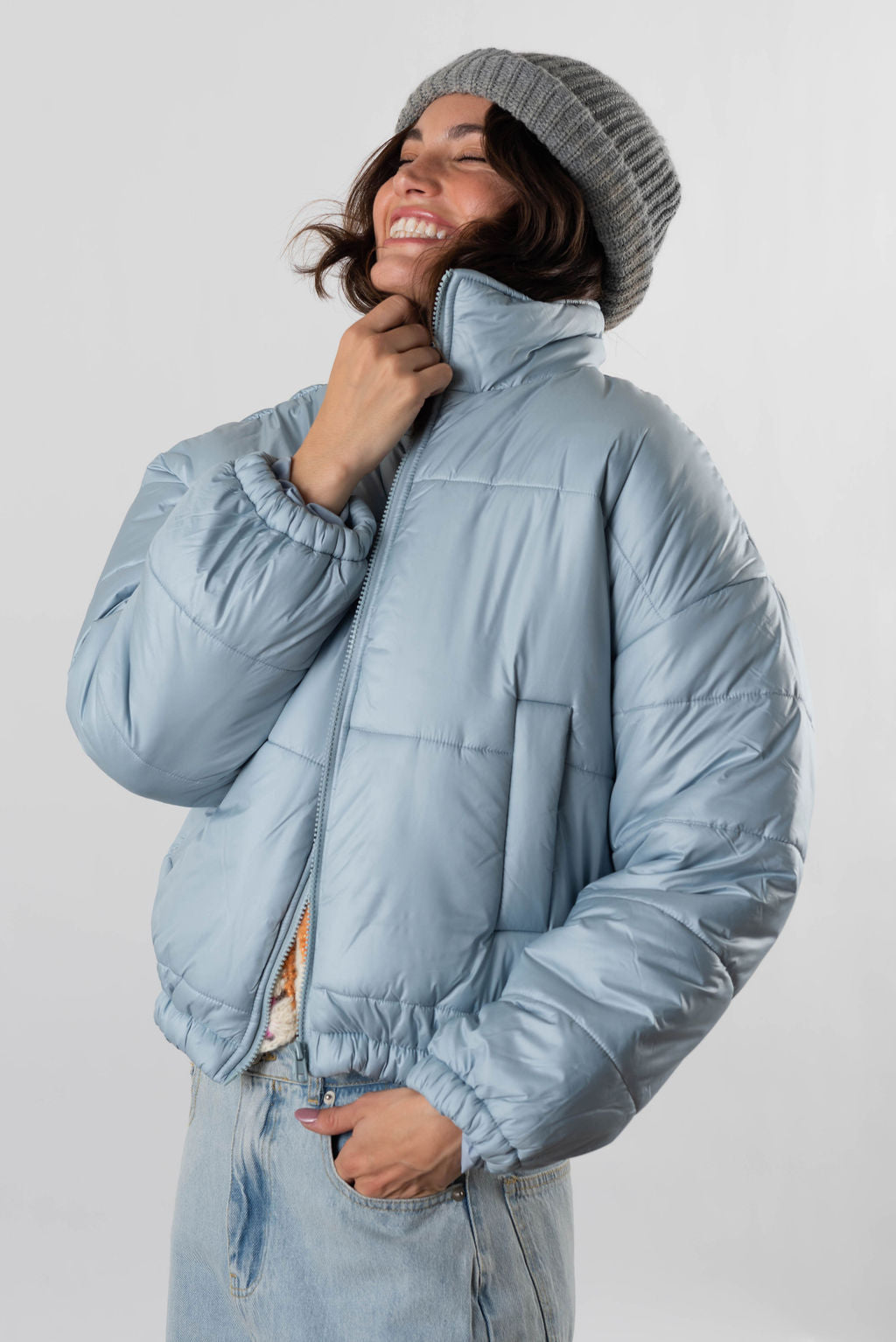 Aspen With Love Puffer Jacket In Ice Blue