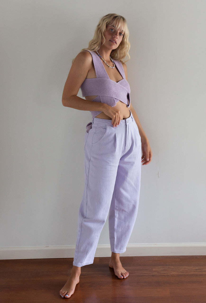 90's Baby High Rise Slouchy Jeans In Lavender
