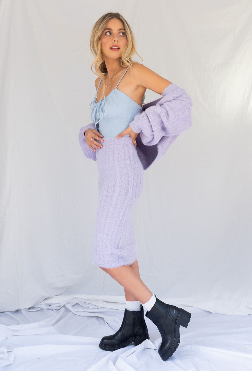 Travel Diaries Knit Skirt/Dress In Lavender