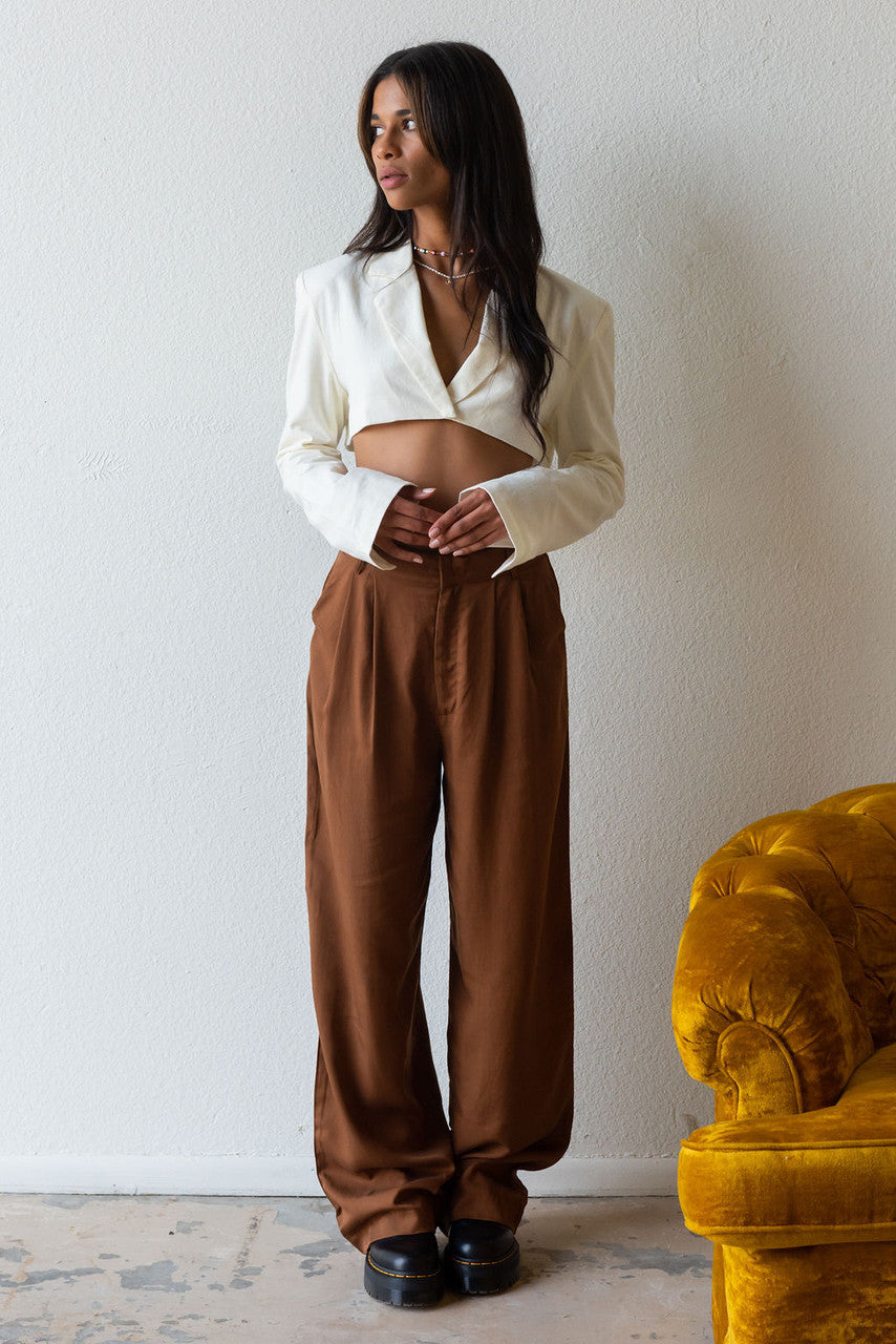 Giselle Trouser Pant In Chocolate Brown