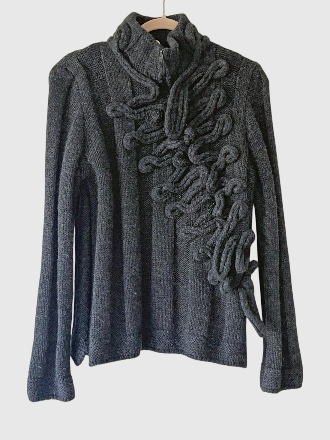 Vintage Jean Paul Gaultier Maille by Fuzzi sculptural wool sweater front view