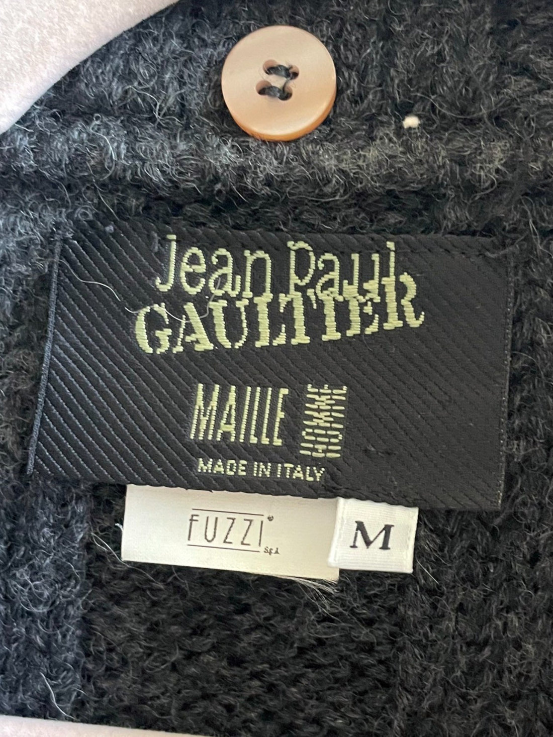 Vintage Jean Paul Gaultier Maille Made in Italy Fuzzi label and size Medium
