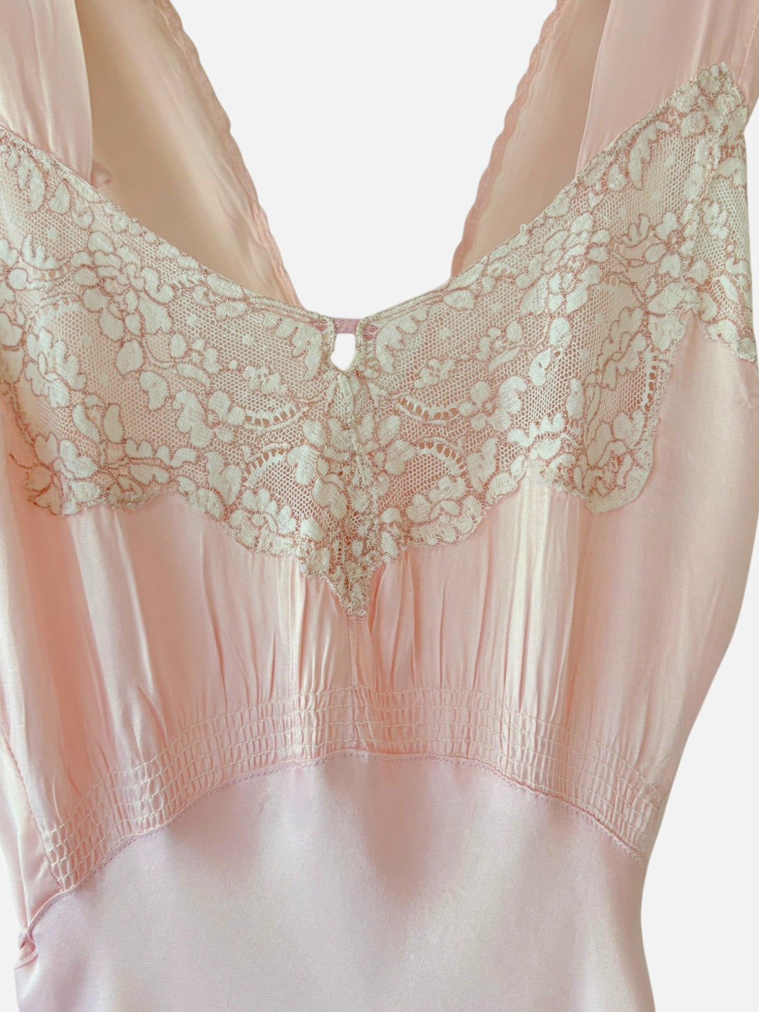 Vintage 1930s Blush Pink Satin Bias Cut Slip Dress