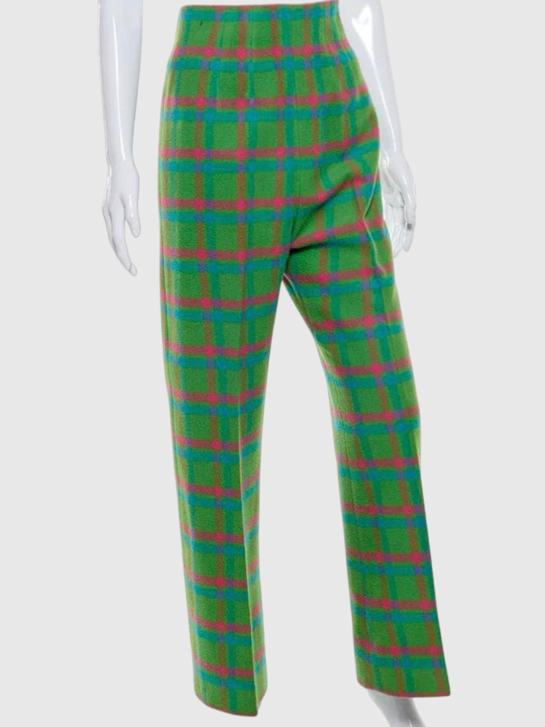 1960s Iris Apfel Estate Green Plaid Wool Coat & Trouser Set