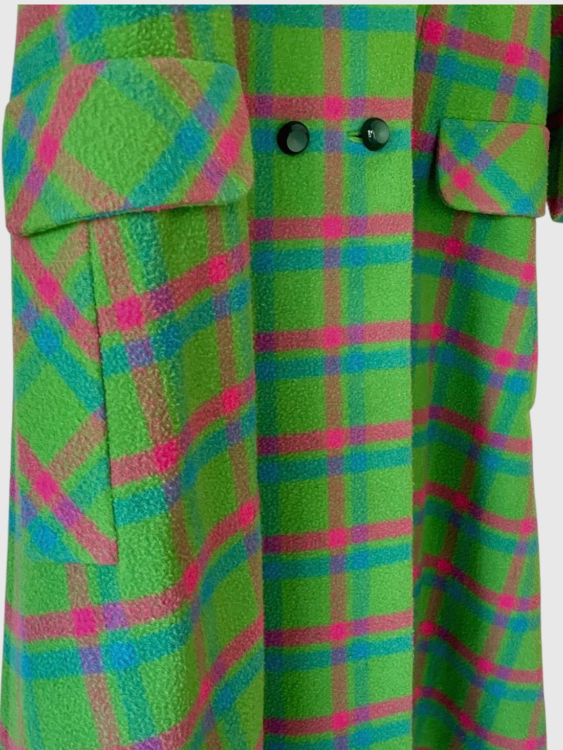 1960s Iris Apfel Estate Green Plaid Wool Coat & Trouser Set