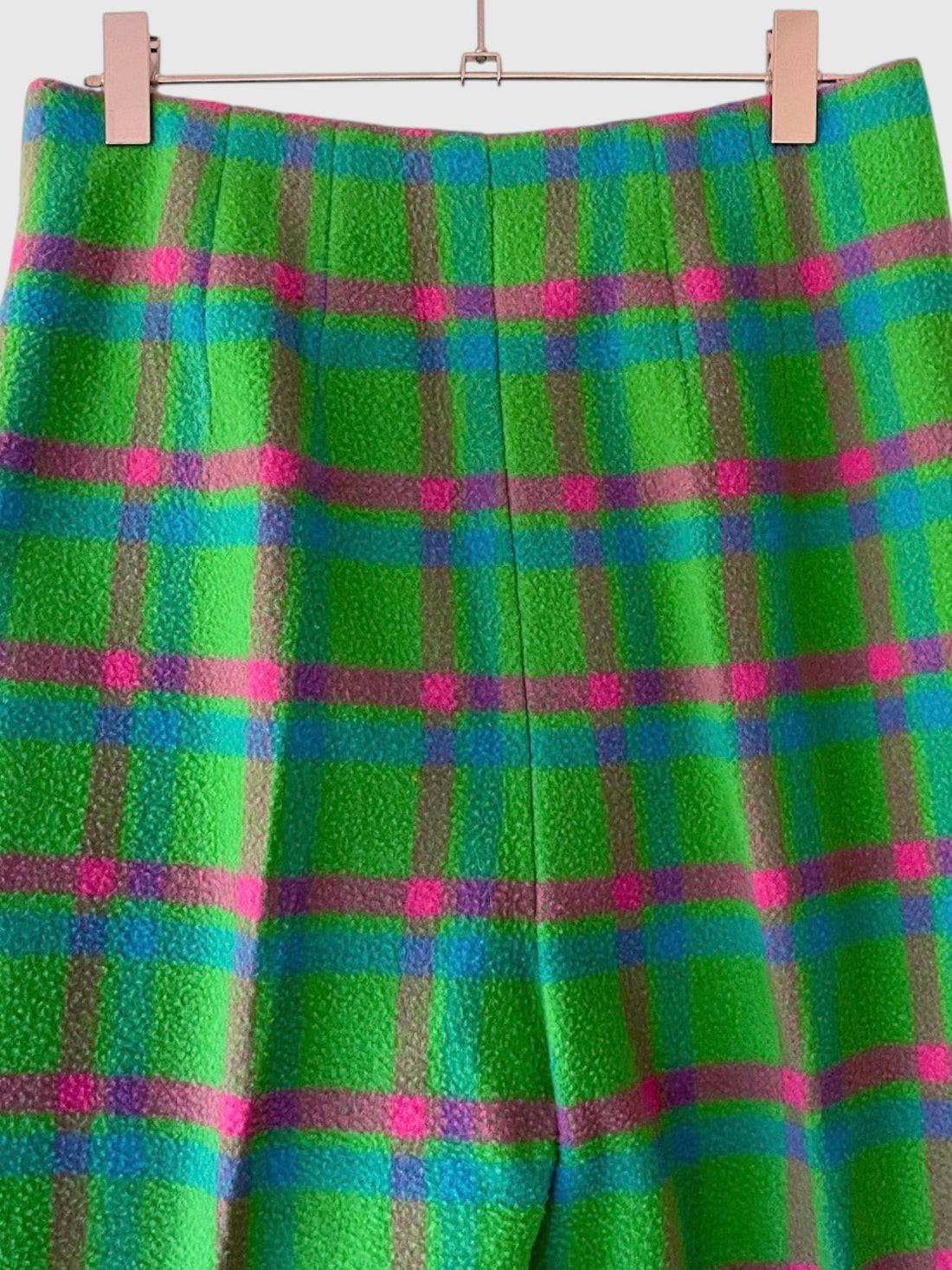 1960s Iris Apfel Estate Green Plaid Wool Coat & Trouser Set