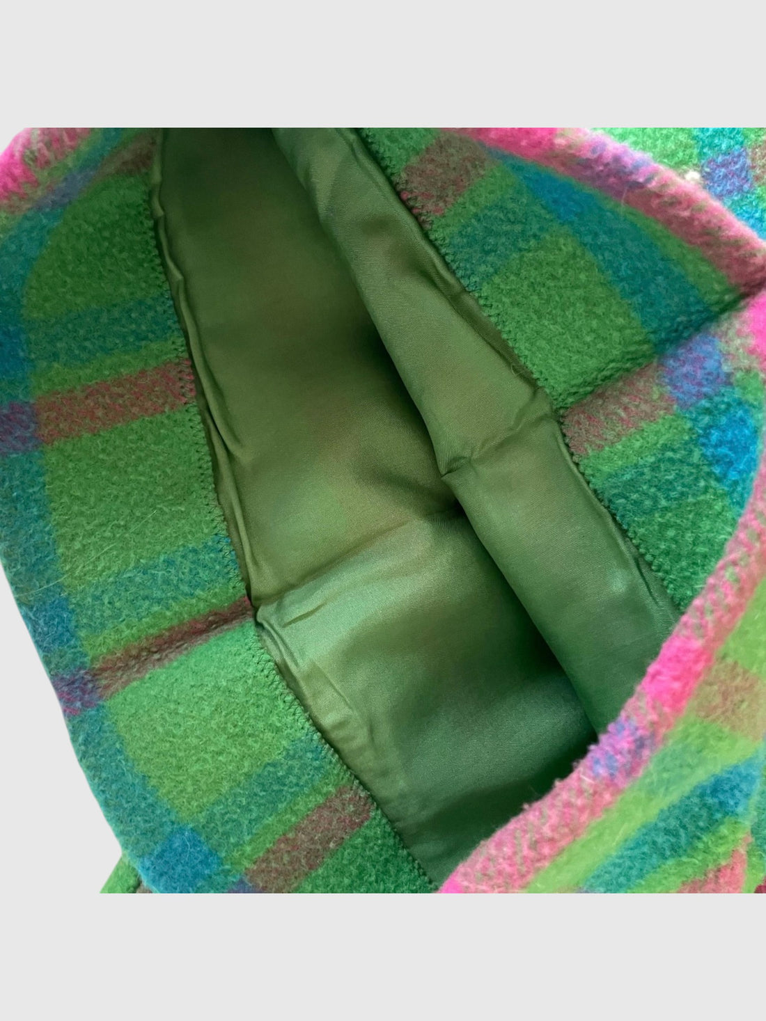 1960s Iris Apfel Estate Green Plaid Wool Coat & Trouser Set