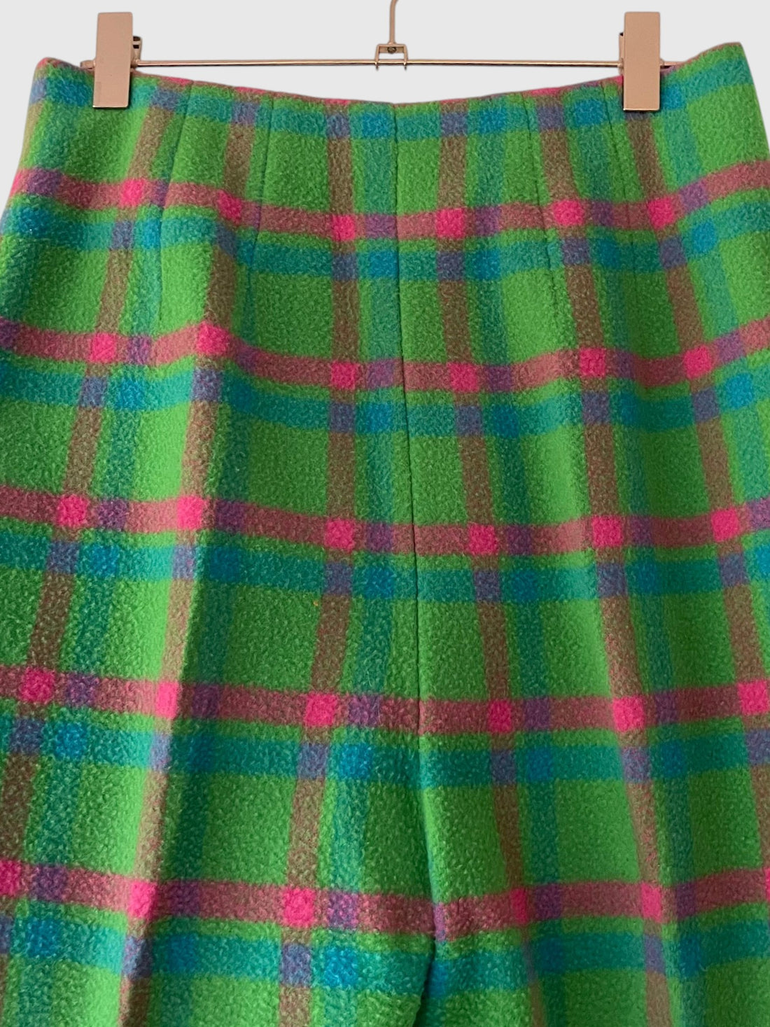 1960s Iris Apfel Estate Green Plaid Wool Coat & Trouser Set