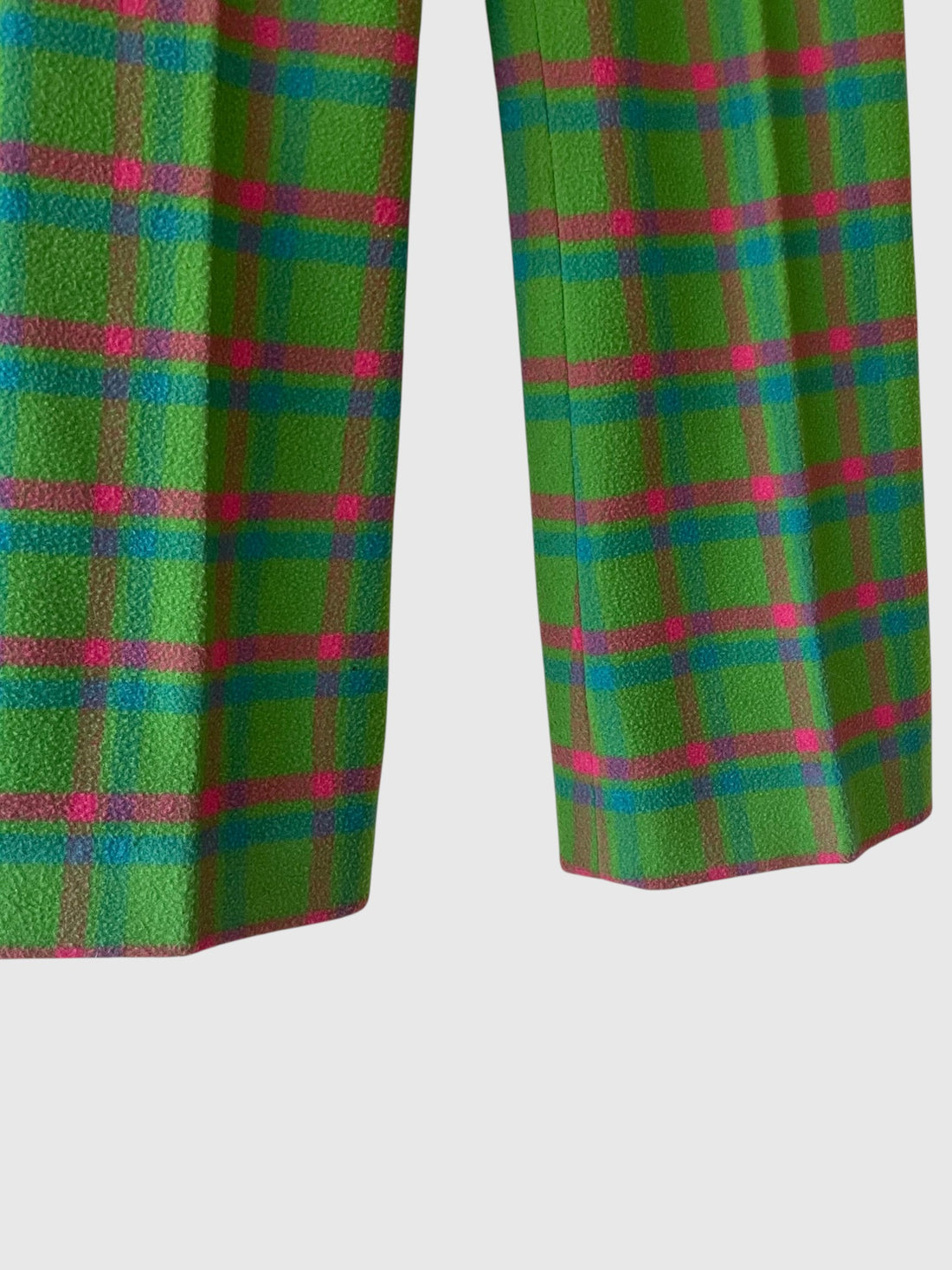 1960s Iris Apfel Estate Green Plaid Wool Coat & Trouser Set