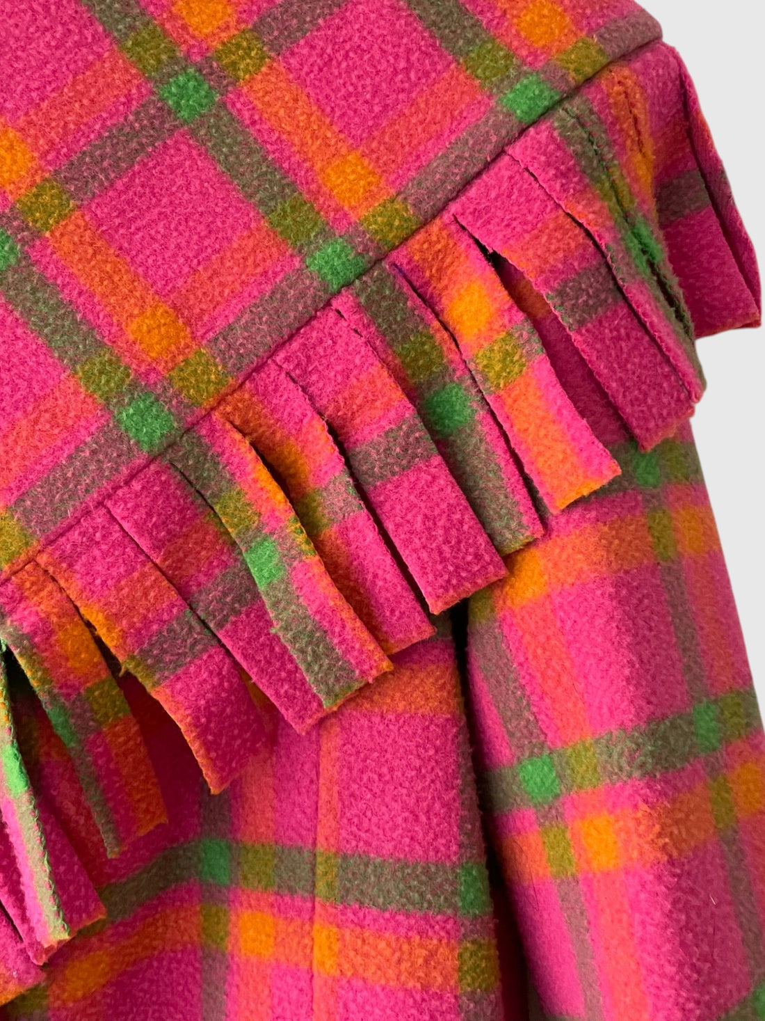 1960s Iris Apfel Estate Pink Plaid Wool Coat with Detachable Hooded Shawl