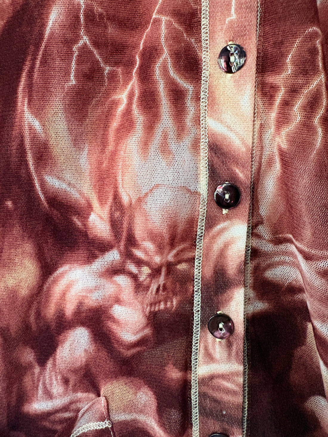 Vintage Jean Paul Gaultier S/S 2001 Demon Print Mesh Cardigan