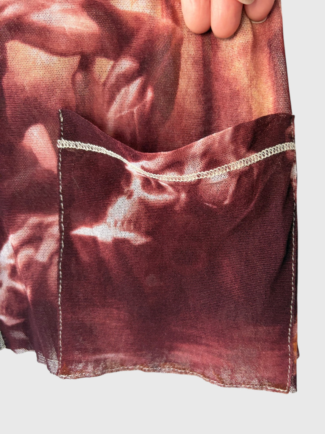 Vintage JPG S/S 2001 mesh cardigan front patch pocket detail