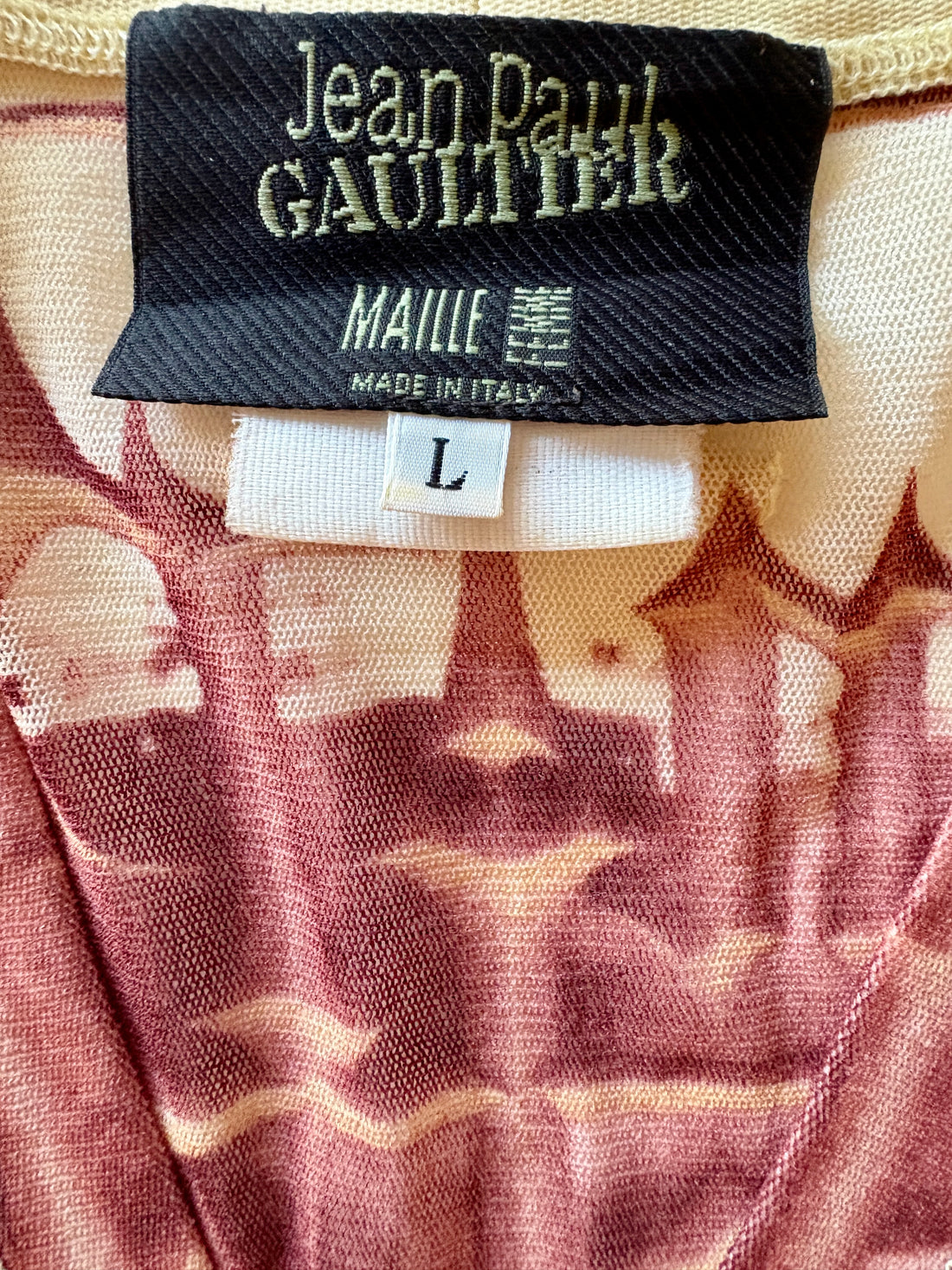 Jean Paul Gaultier Maille Made in Italy vintage label. Size Large