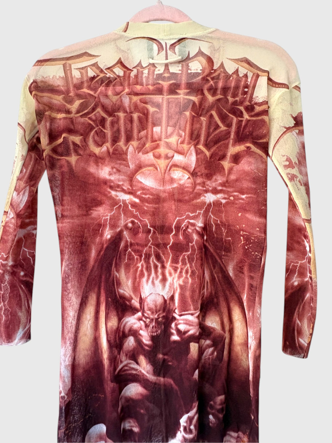 Vintage Jean Paul Gaultier S/S 2001 Demon Print Mesh Cardigan