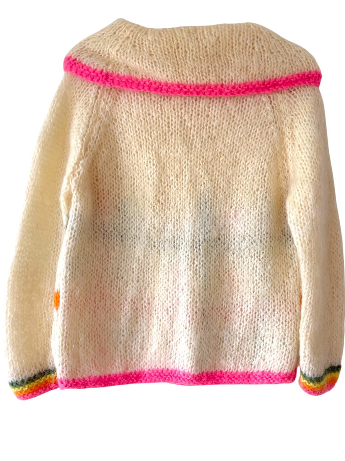 Back view of vintage Italian wool mohair cowl neck sweater