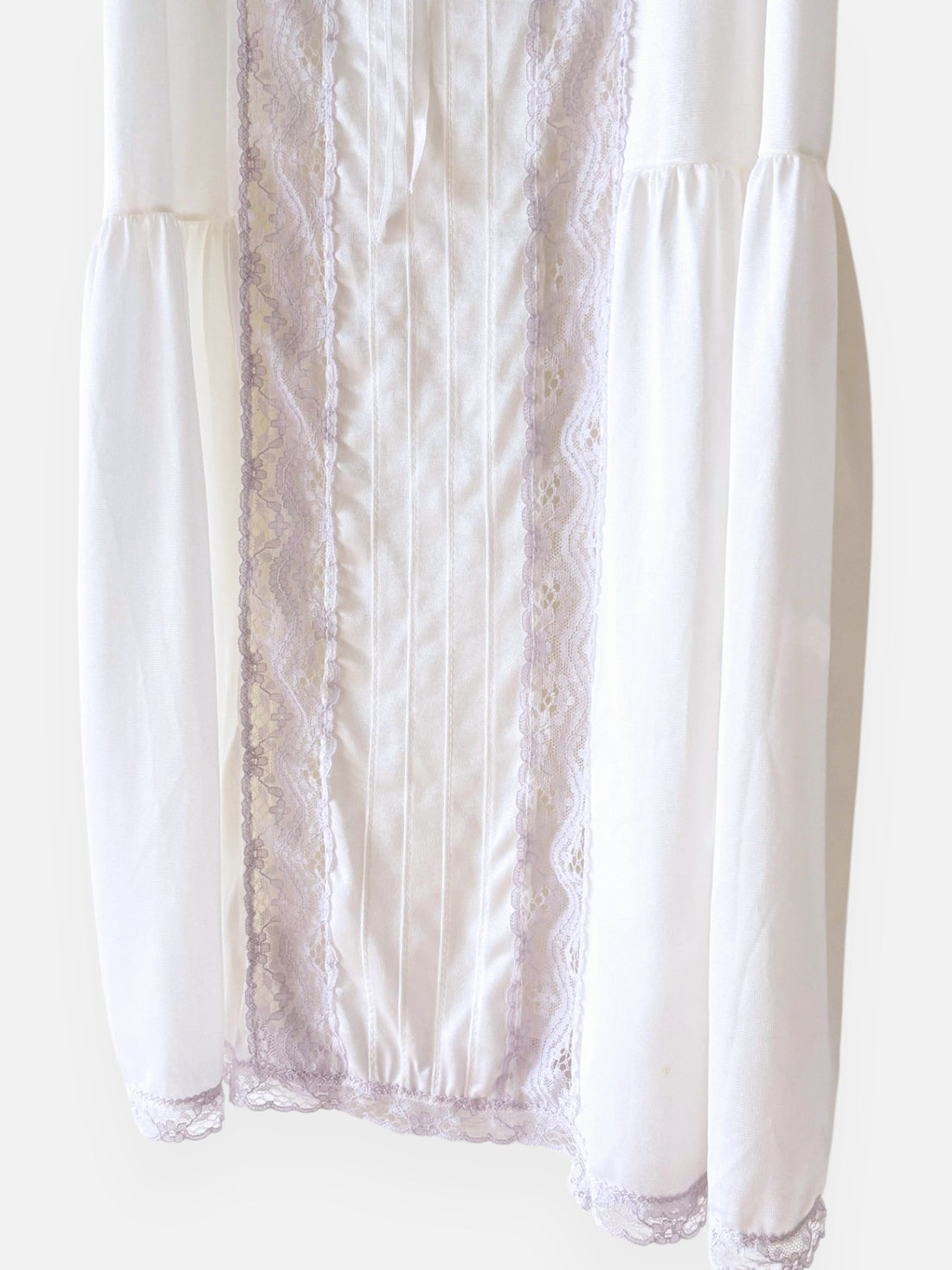 Vintage 1970s Gilead Deadstock Ivory & Lavender Lace Slip Dress