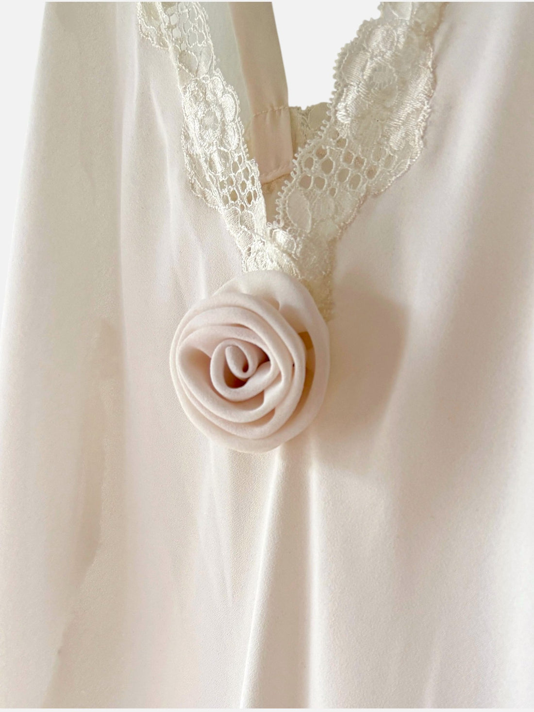 Vintage 1990s Eve Stillman Ivory Lace Slip Dress