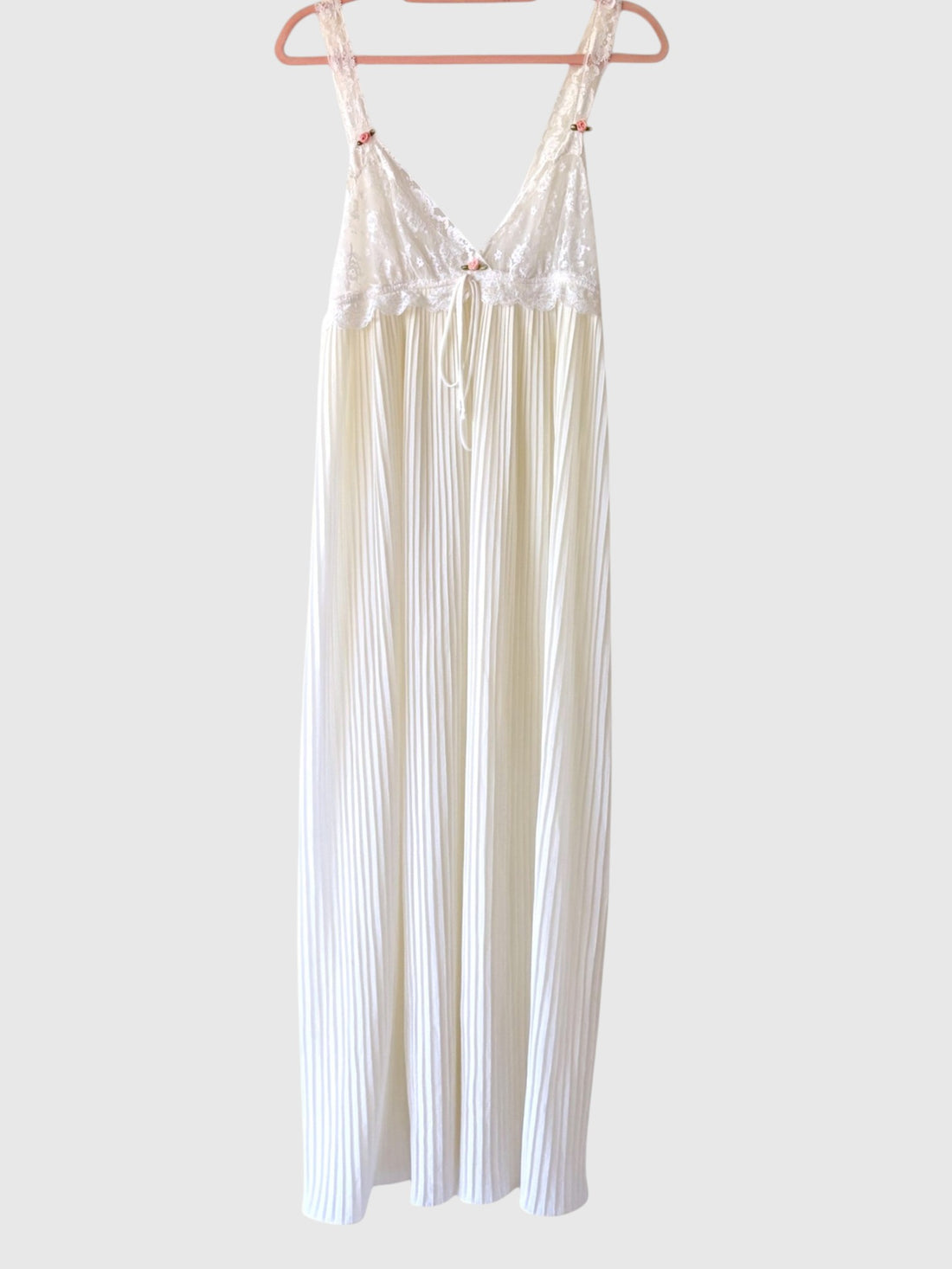 Full length vintage ivory bridal trousseau nightgown