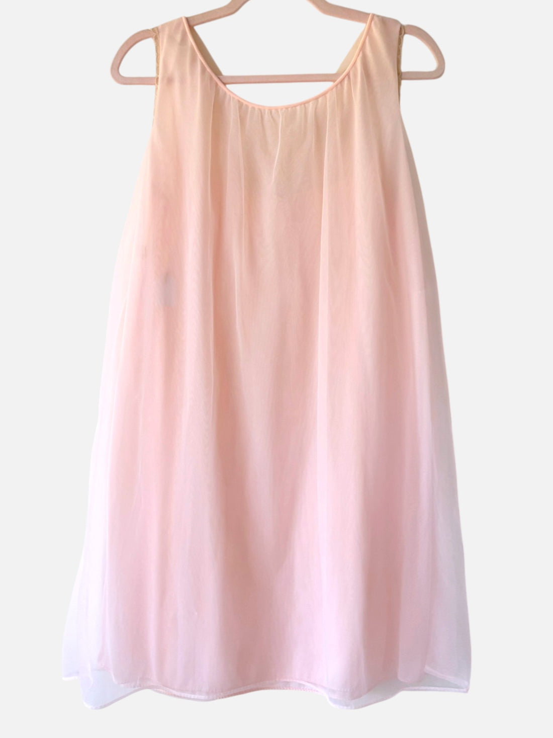 Vintage 1960s Aristocraft Blush Pink Sheer Lace Nightgown
