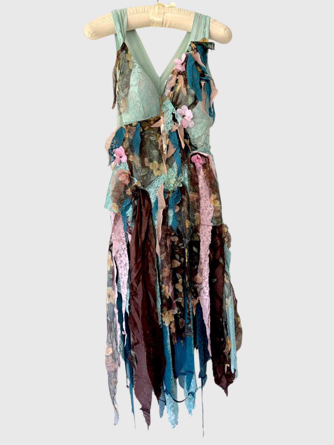 Vintage Lace One-of-a-Kind Handmade Deconstructed Floral Applique Dress