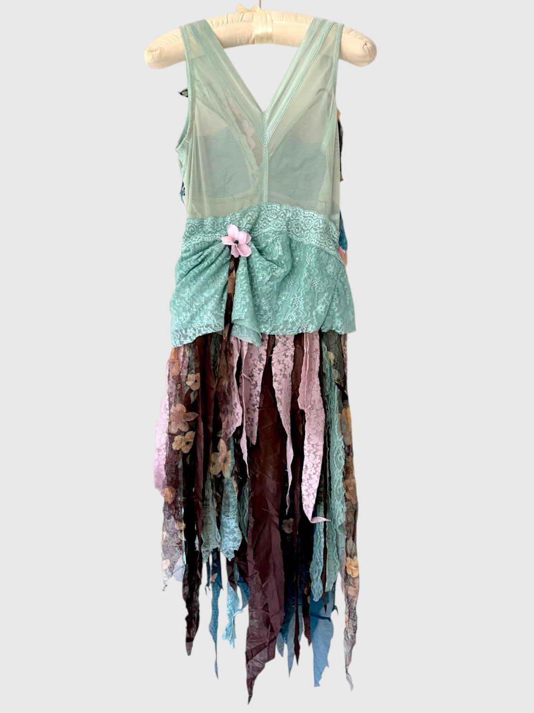 Vintage Lace One-of-a-Kind Handmade Deconstructed Floral Applique Dress