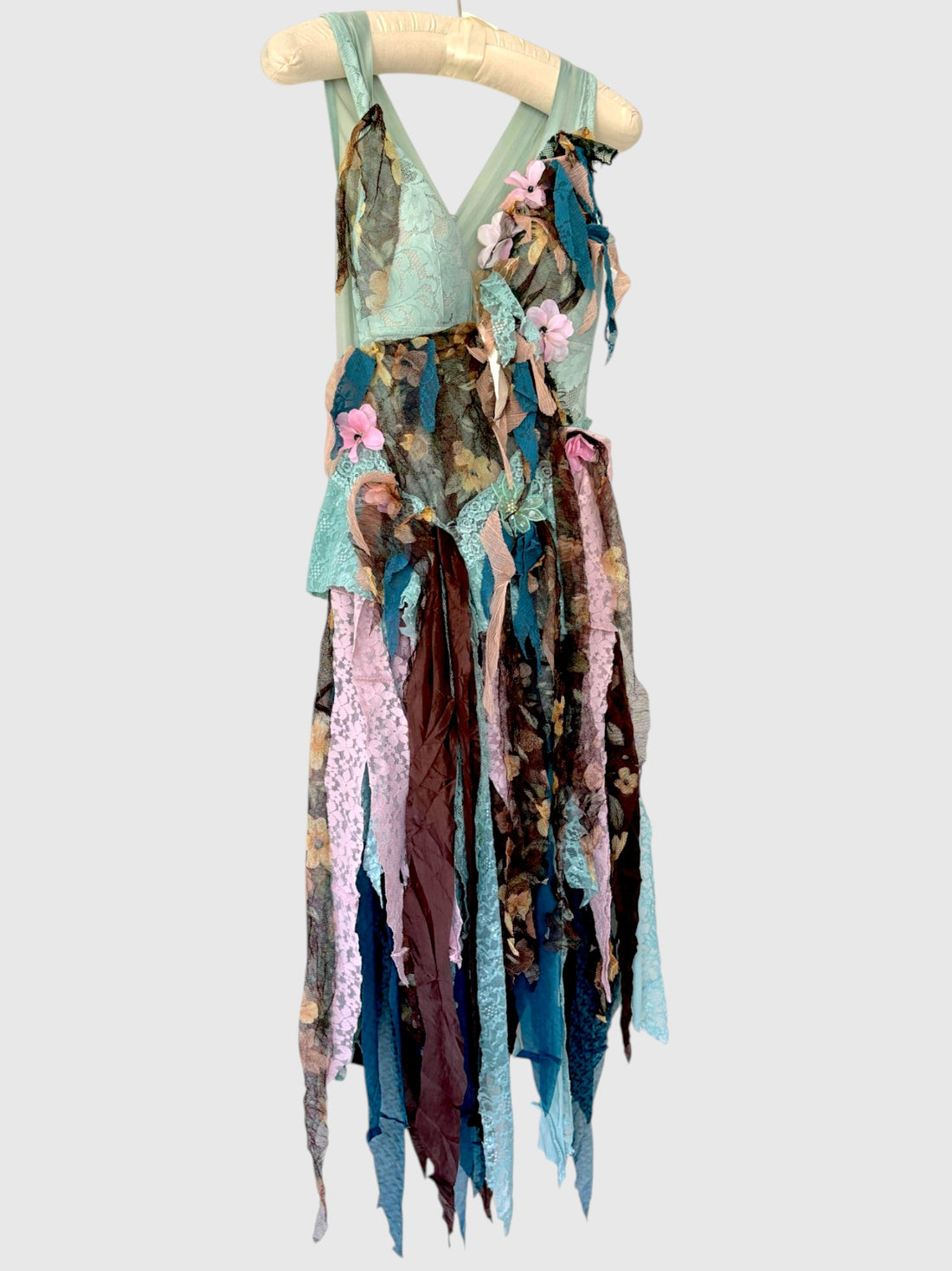 Vintage Lace One-of-a-Kind Handmade Deconstructed Floral Applique Dress