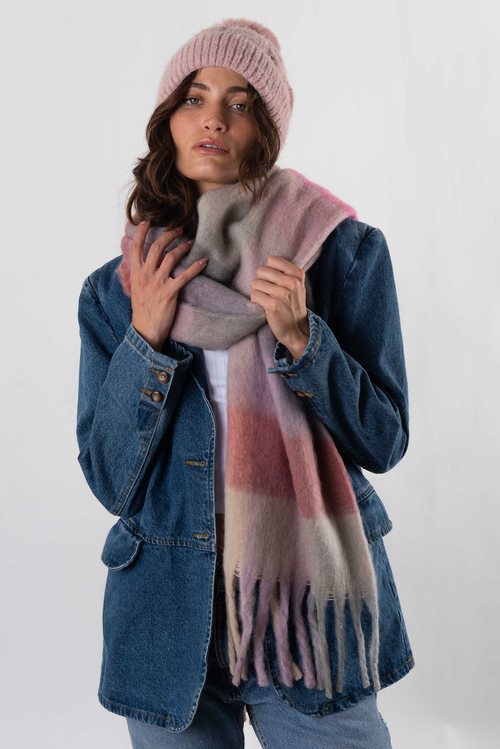 Amsterdam Oversized Scarf In Lavender Pink