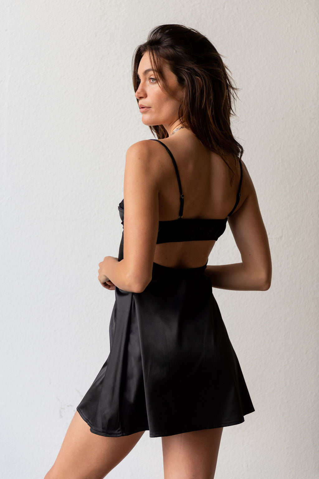 CALIstyle Desert Daze Satin Slip Mini Dress In Black | Shop Resurrection CALIstyle Desert Daze Satin Slip Mini Dress In Black | Shop Resurrection
