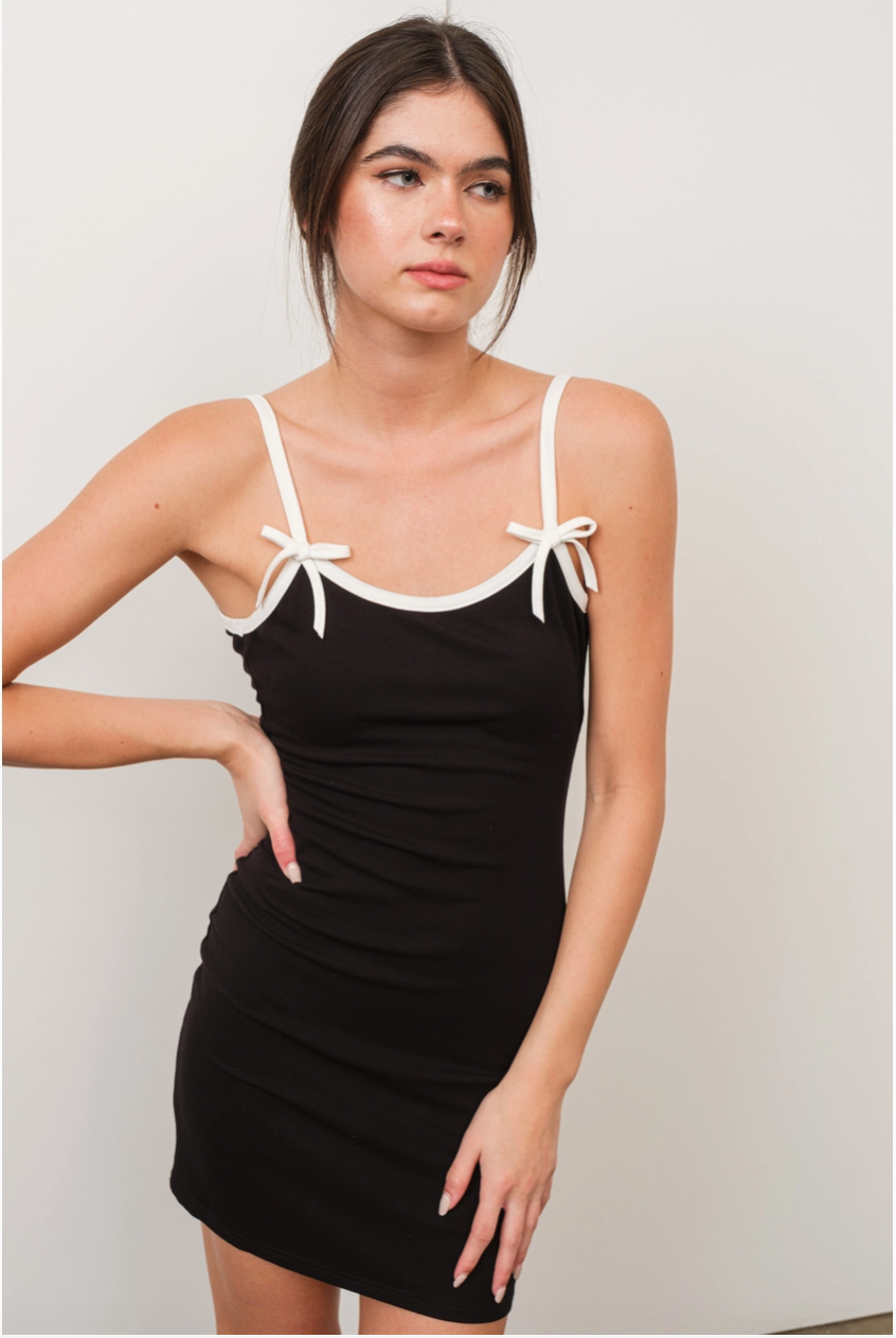 Up Your Game Ribbed Mini Dress With Bow Detail Resurrection Up Your Game Ribbed Mini Dress With Bow Detail Resurrection