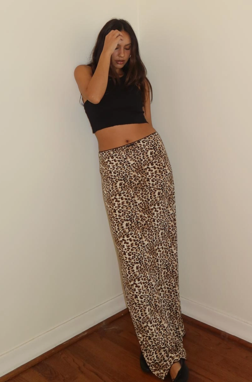 Zendaya Leopard Maxi Skirt