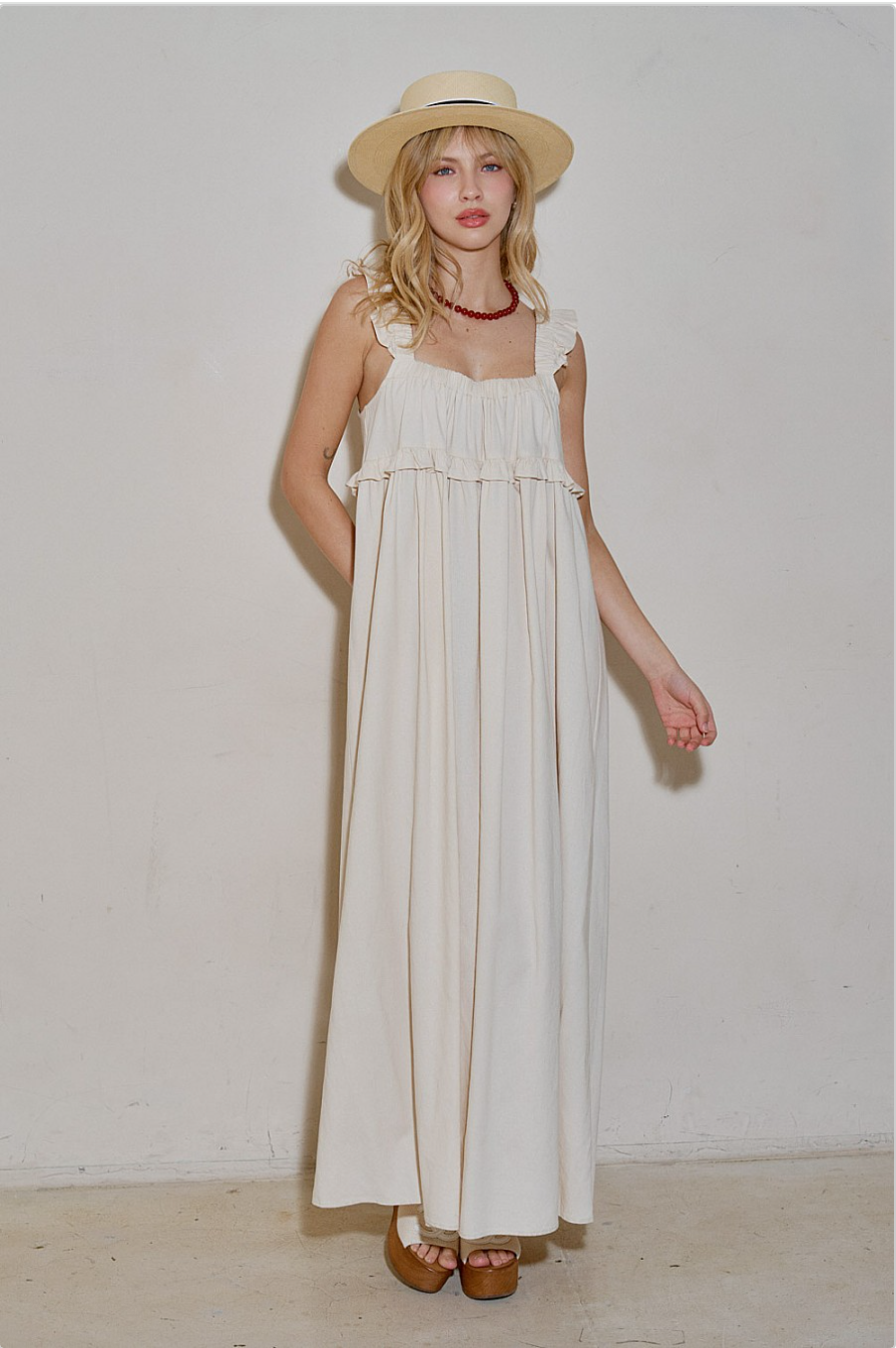 Coastal Ruffle Maxi Dress