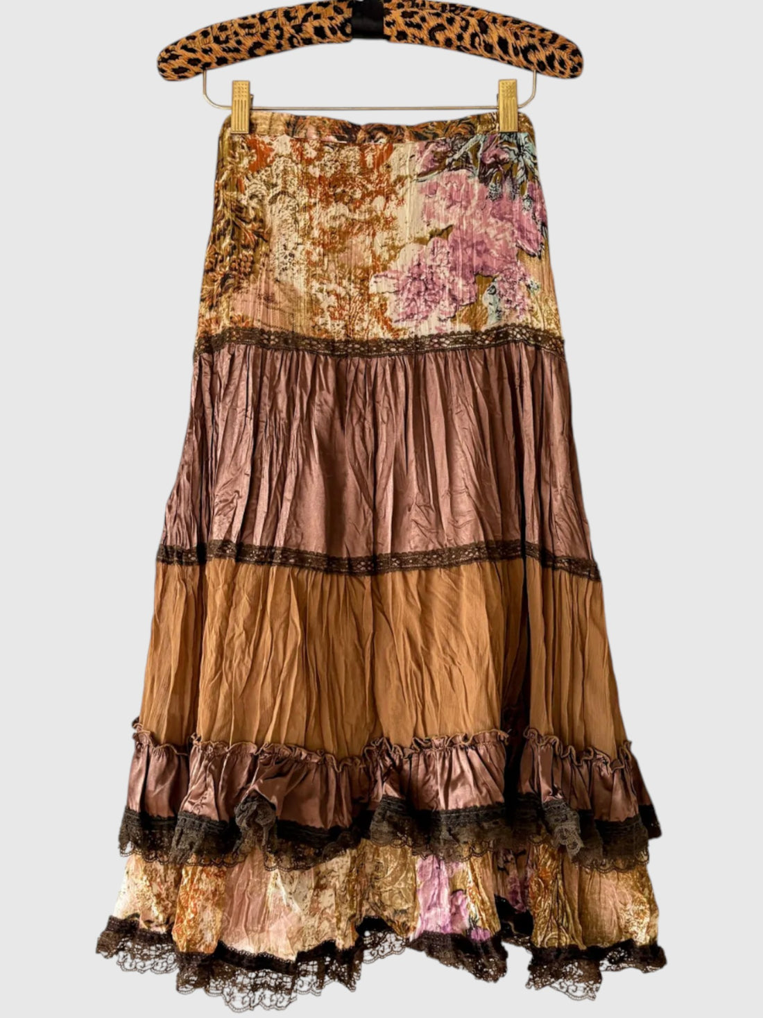 Vintage Y2K Aris. A Patchwork Lace Two-Piece Skirt Set