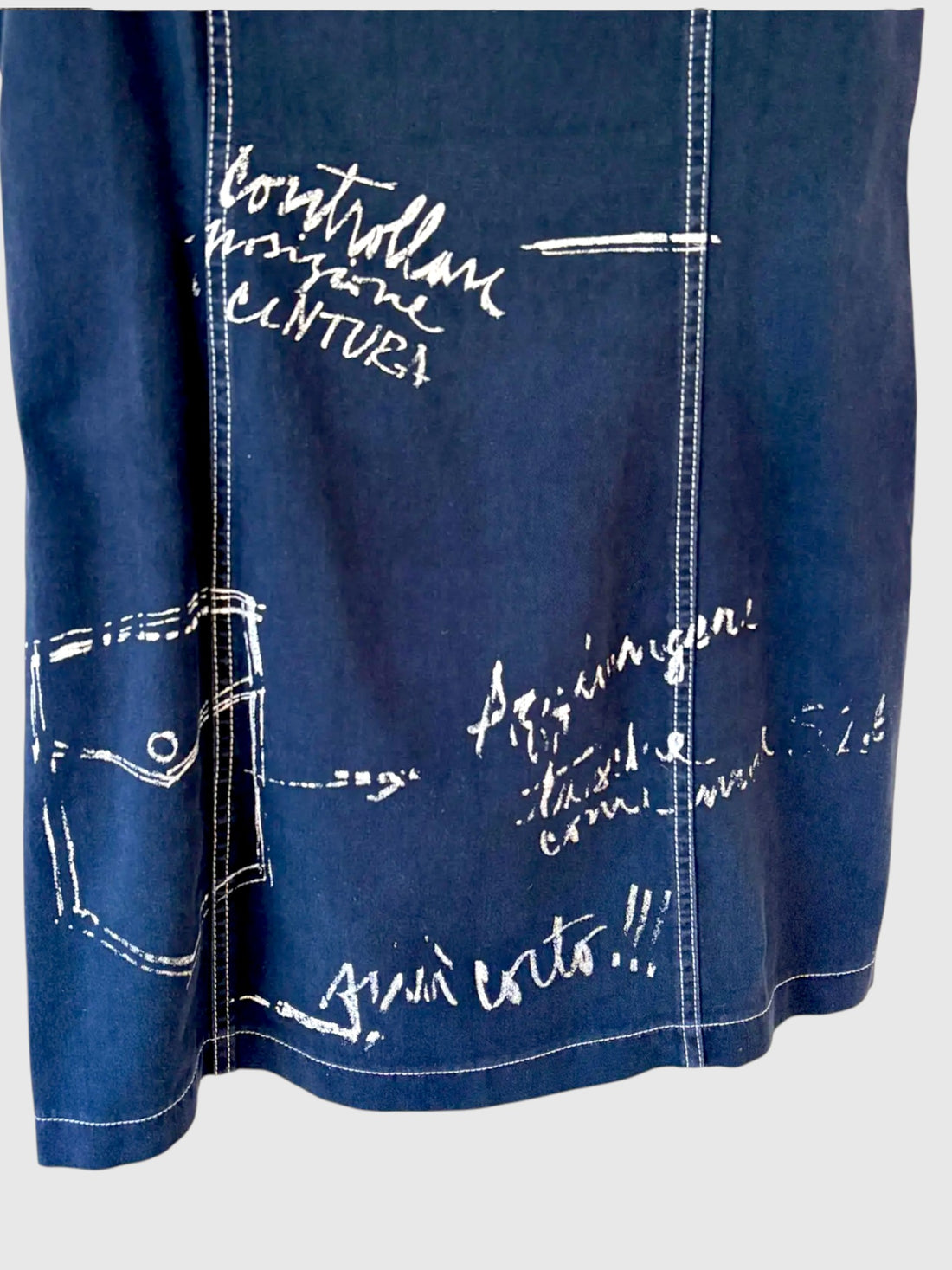 Vintage Moschino Jeans Graphic Denim Mini Dress