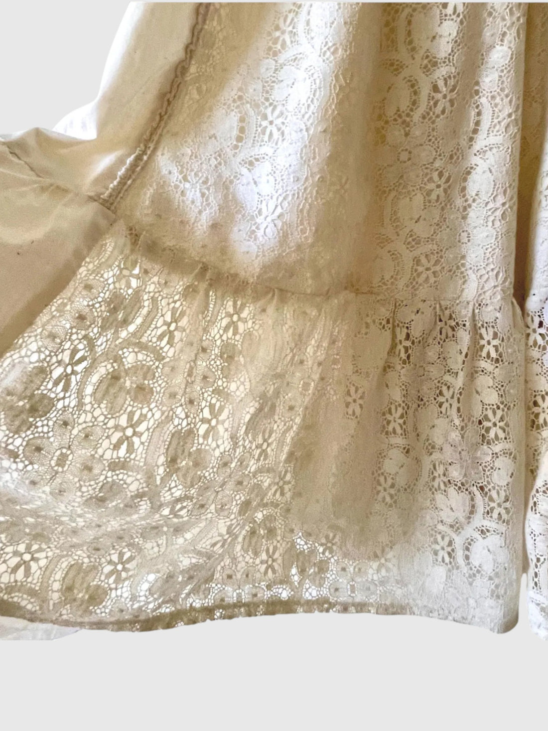 Vintage Gunne Sax Ivory Lace Prairie Maxi Dress