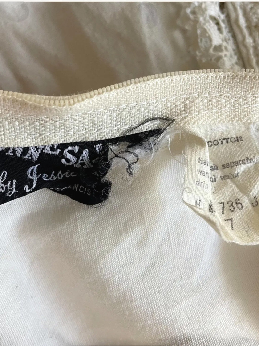 Gunne Sax by Jessica San Francisco label and vintage size 7 care tag