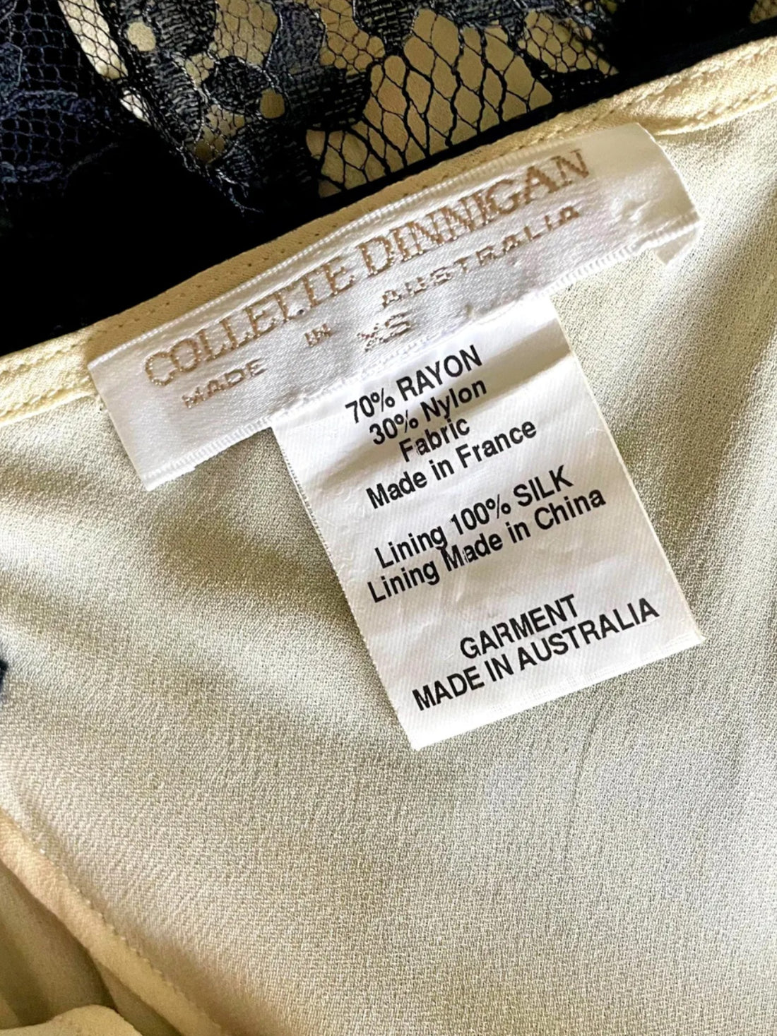 Vintage Collette Dinnigan made in Australia designer label