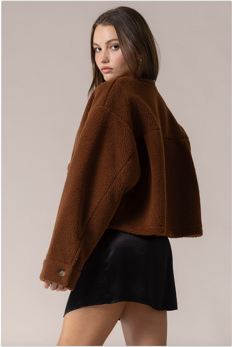 Genai Oversized Boucle Teddy Coat