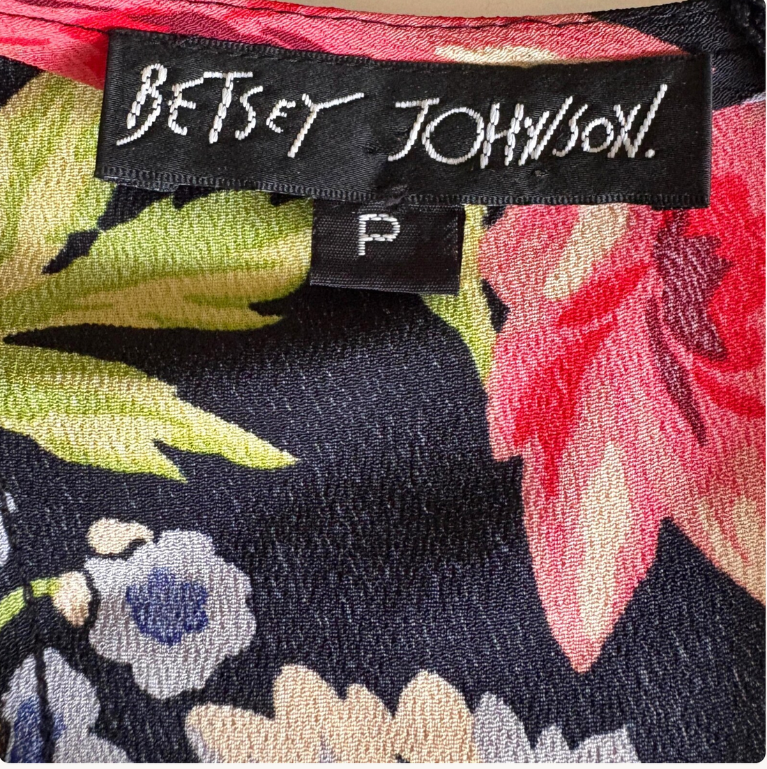 Vintage 1990s Betsey Johnson Floral Rayon Mini Dress