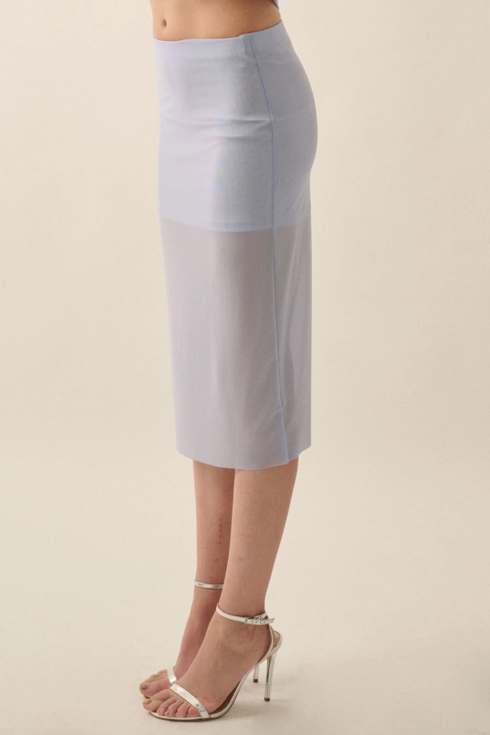 No Nosense Mesh Sheer Skirt In Violet Blue – Resurrection