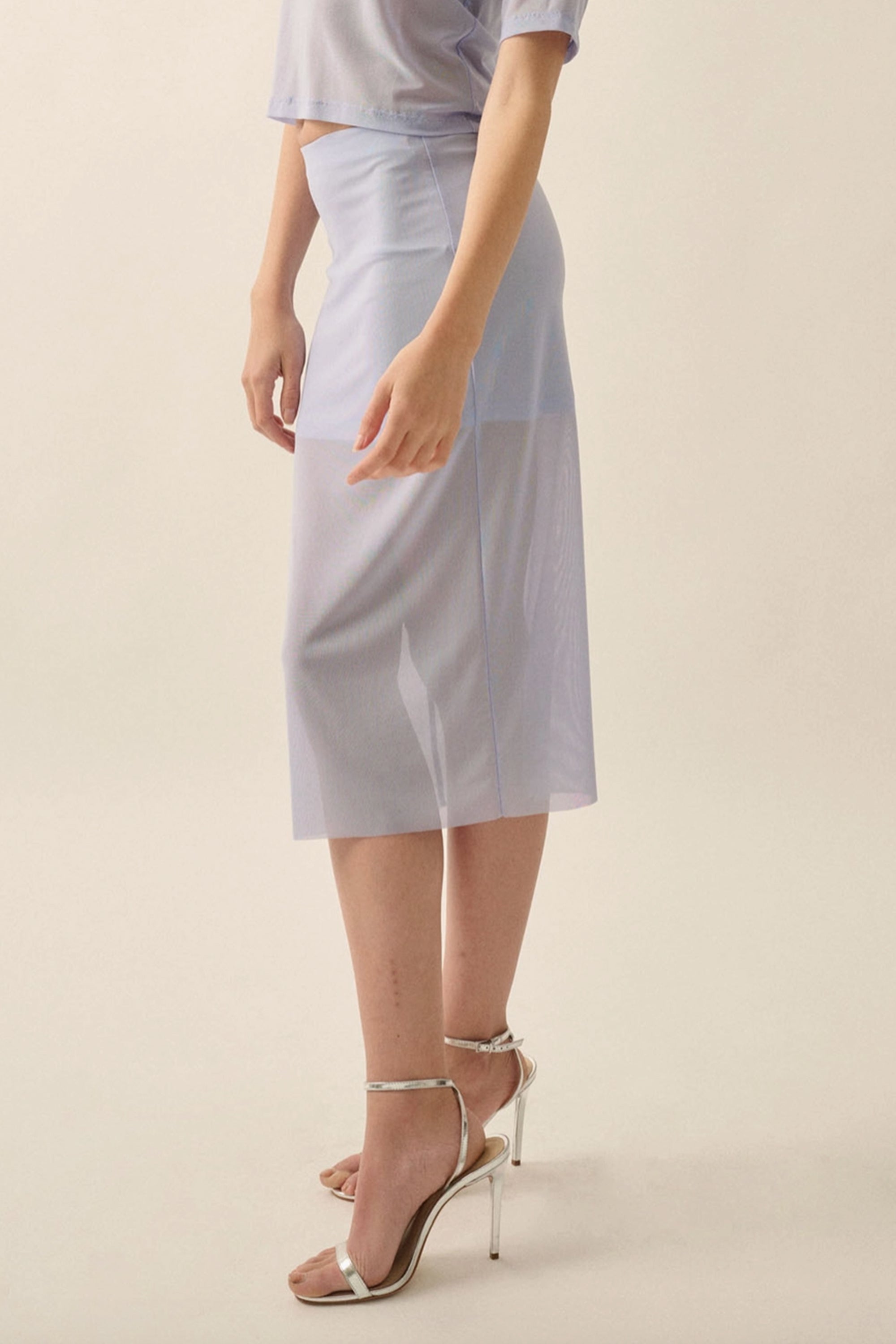 No Nosense Mesh Sheer Skirt In Violet Blue – Resurrection