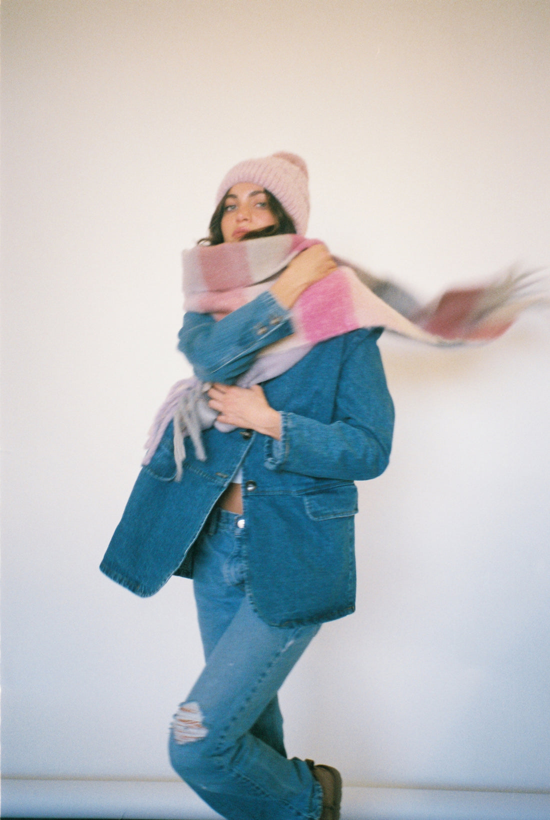 Amsterdam Wrap Scarf In Lavender/Pink