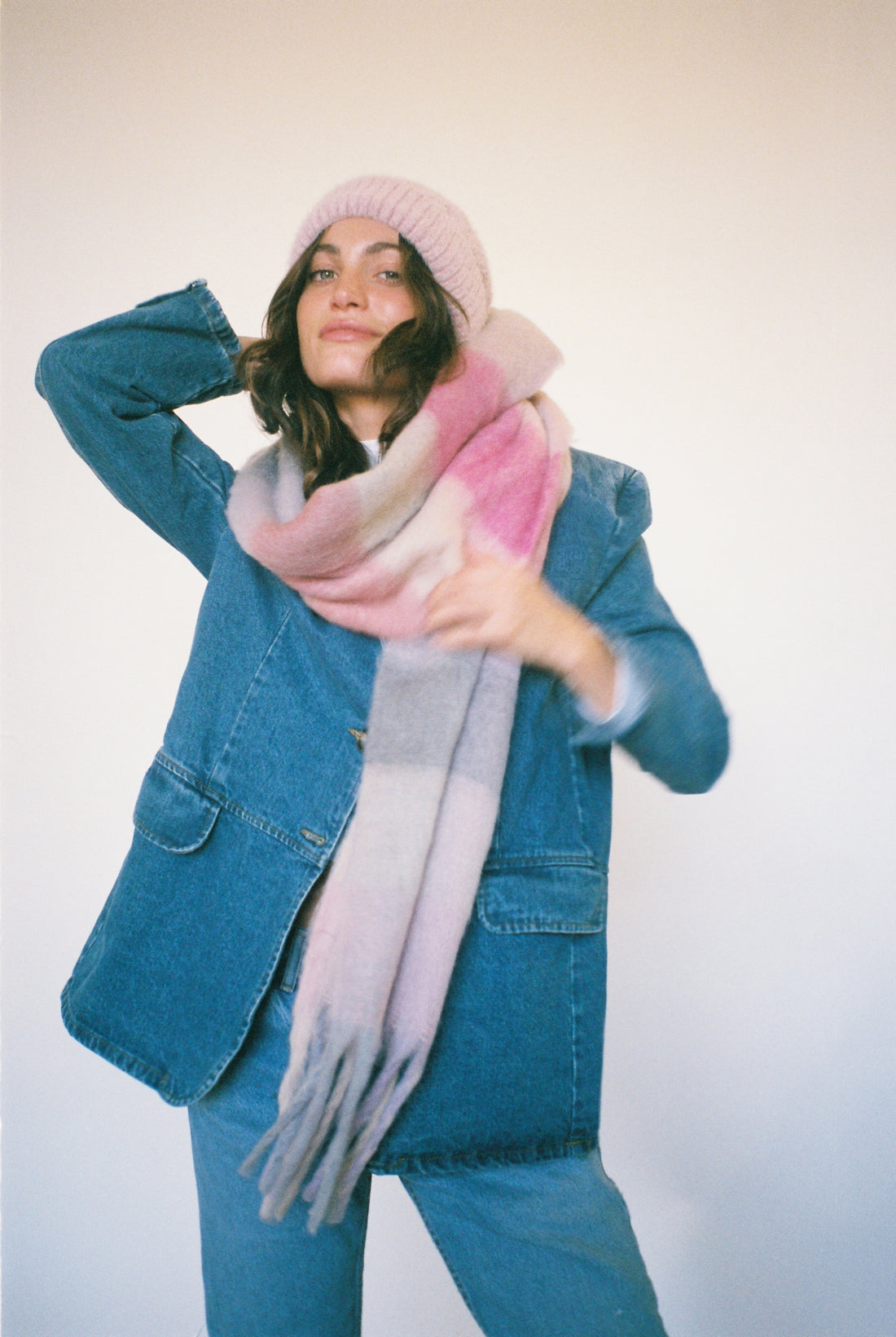 Amsterdam Wrap Scarf In Lavender/Pink