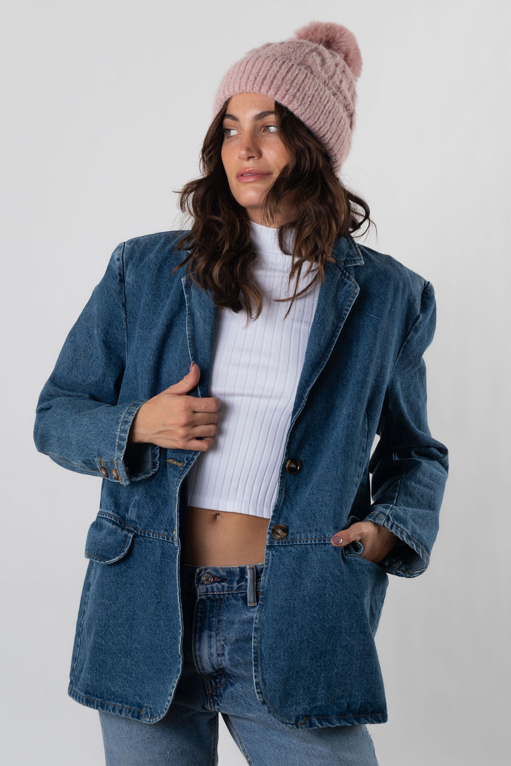 Frankie Oversized Denim Blazer Shop Resurrection