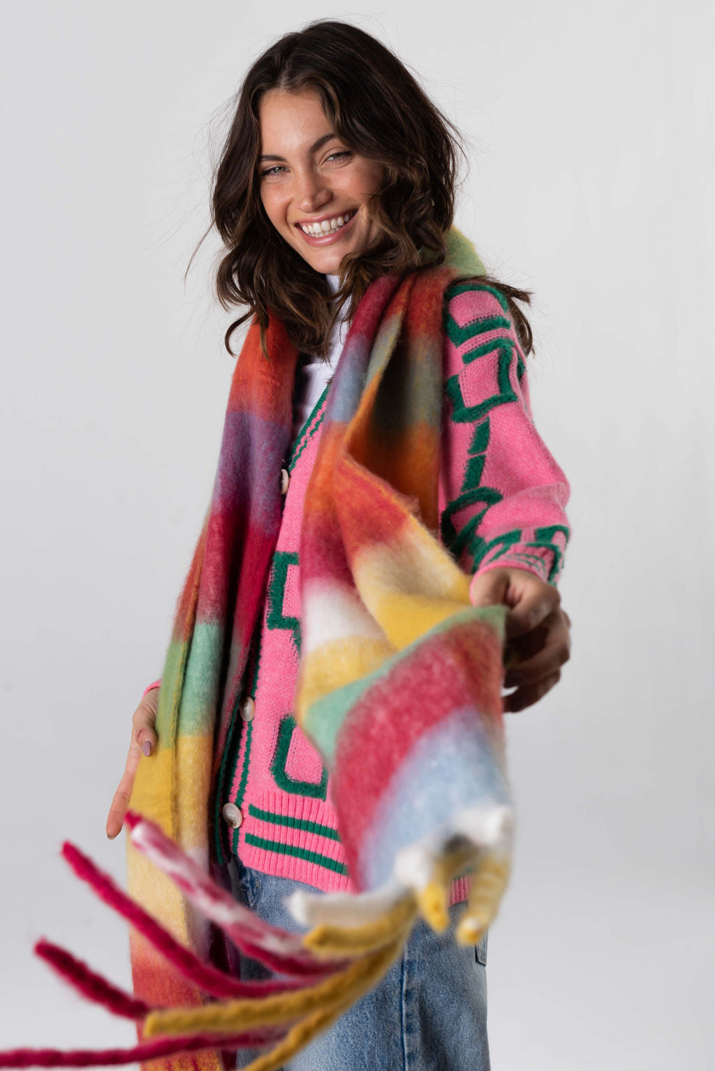 Amsterdam Wrap Scarf In Vibrant Multi
