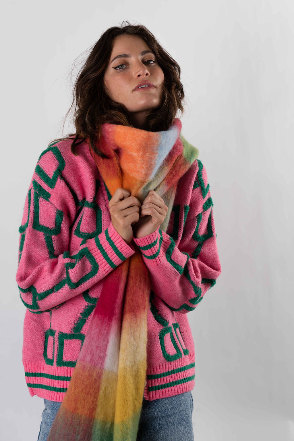 Amsterdam Wrap Scarf In Vibrant Multi