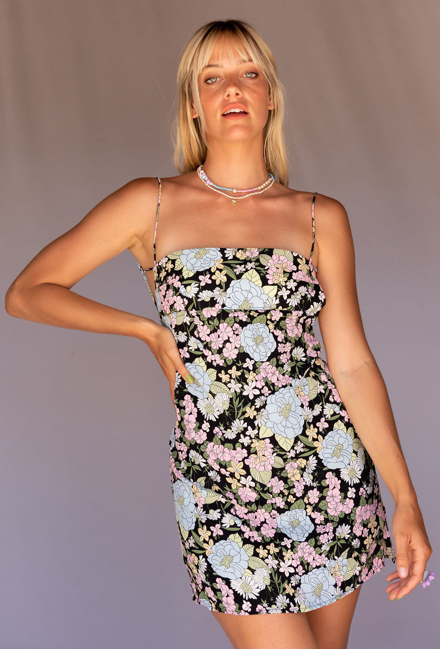 Mod Open Back Floral Mini Dress