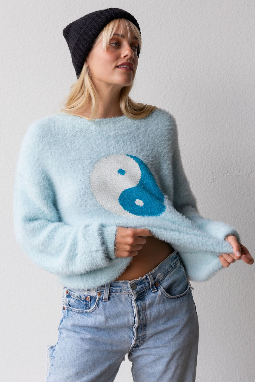 Moody Blues Yin Yang Fuzzy Sweater