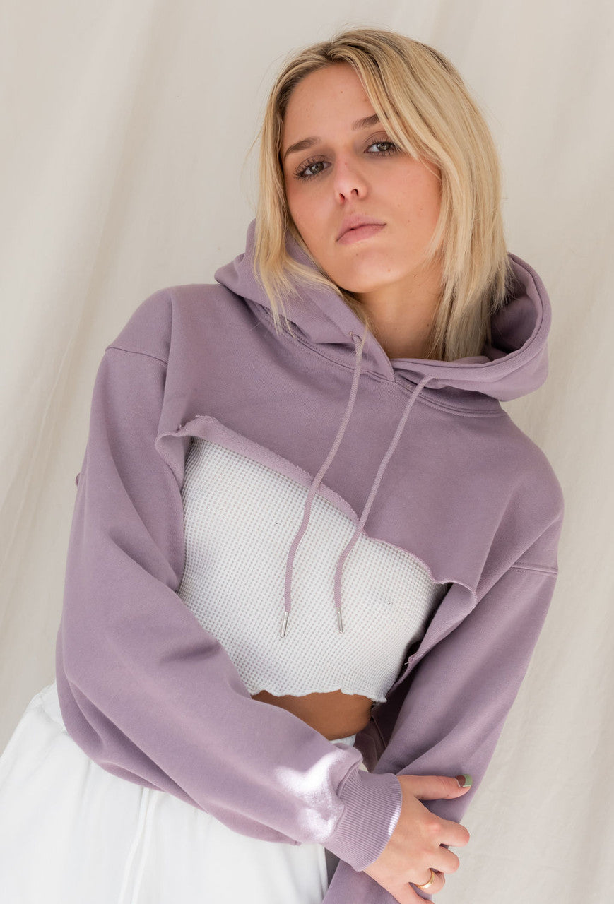 Light purple best sale cropped hoodie