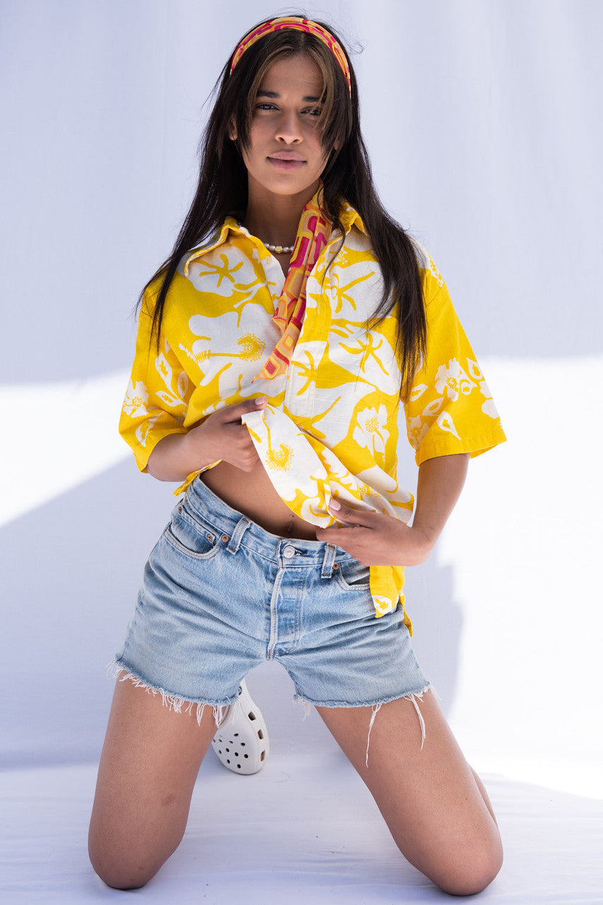 yellow oversized top