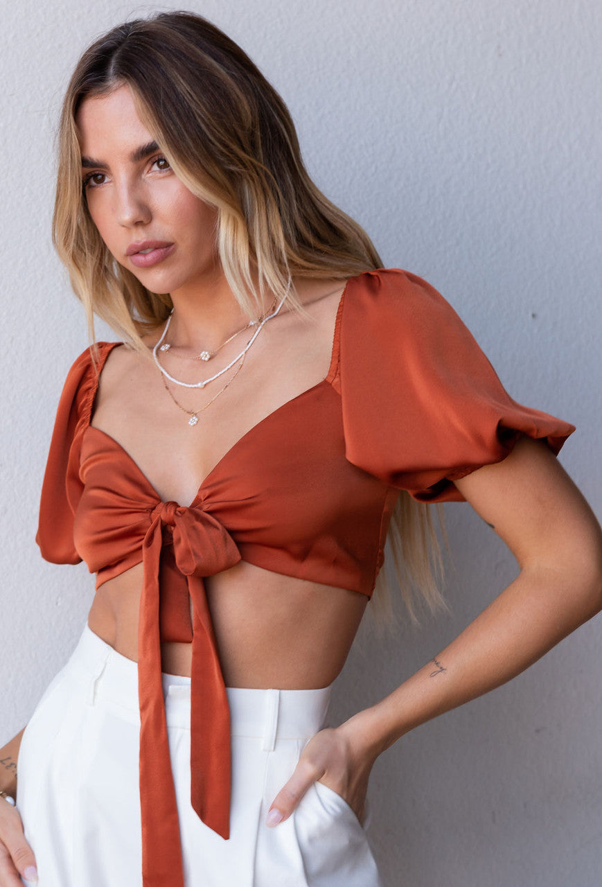 All For Love Tie Front Crop
